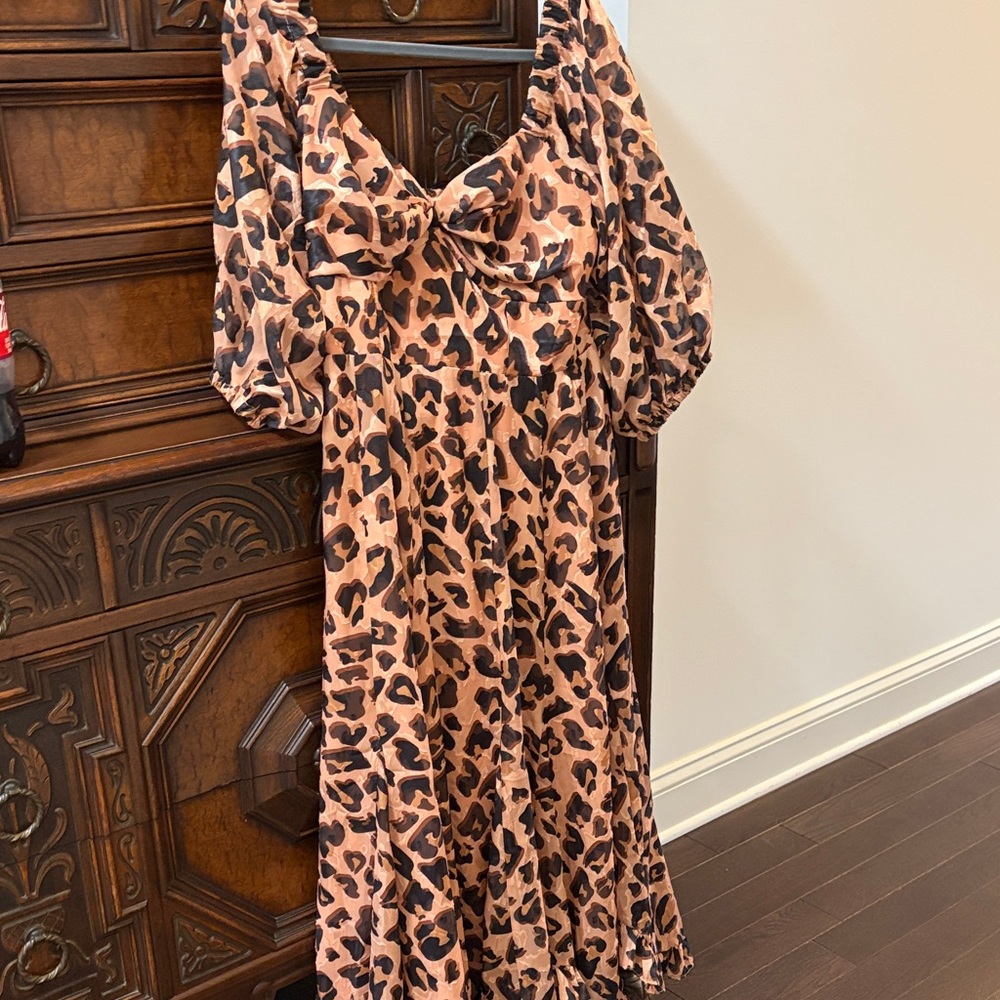 Chic Leopard Long Sleeve Dress
